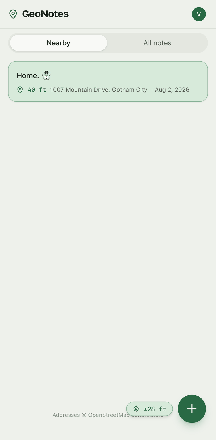 Nearby tab in light theme